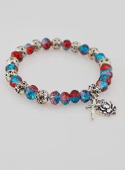 Bracciale Decina del Rosario Perle di Cristallo e Perle d'Argento