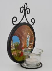 Candeliere Icona Nostra Signora di Lourdes - 18 cm
