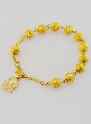 Bracciale Decina del Rosario di Lourdes - Perle d'Oro - 19cm