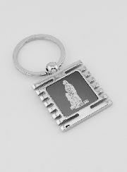 Portachiavi Nostra Signora di Lourdes Nero e Argento - 3,5cm
