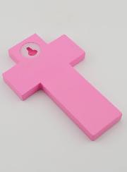 Croce Bambina Colomba dello Spirito Santo Rosa - 12cm