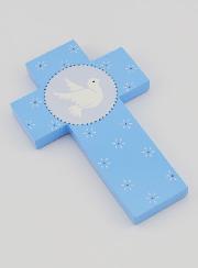 Croce Bambino Colomba Spirito Santo Blu - 12cm