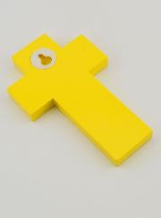 Croce in Legno Bambini del Mondo Gialla - 12cm