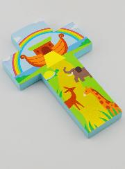 Croce in Legno per Bambini Arca di Noè 12cm