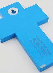 Croce in Legno per Bambini Chiesa Farfalle e Arcobaleno 15cm