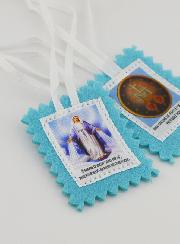 Scapolare della Vergine Miracolosa in Tessuto Blu - 5 cm