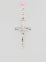 Rosario di Lourdes in Perle di Madreperla Rosa con gancio