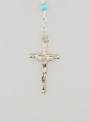Rosario di Lourdes in Perle di Madreperla Blu con Fermaglio