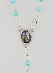 Rosario di Lourdes in Perle di Madreperla Blu con Fermaglio