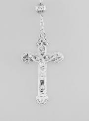 Rosario in Perle d'Argento ricamato - 65 cm