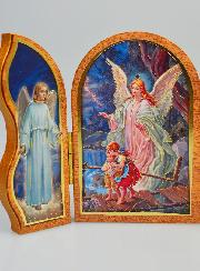 Icona Trittico Mio Angelo Custode Protettore - 12 cm