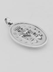 Medaglia Miracolosa smerlata in argento massiccio - 35 mm