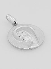 Medaglia Vergine Maria con Velo in argento massiccio - 18 mm