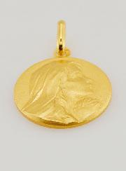 Medaglietta Vergine Maria che prega Placcato Oro - 18mm