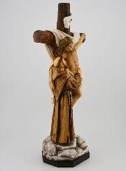 Statua Crocifissione con San Francesco - 30 cm