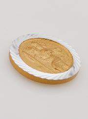 Placca Auto San Cristoforo Argentato e Dorato - 3,5cm