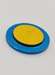 Placca Auto San Cristoforo Argento e Bordo Blu - 3,5cm