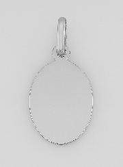 Medaglia Vergine Maria con velo in argento massiccio - Ovale - 17 mm