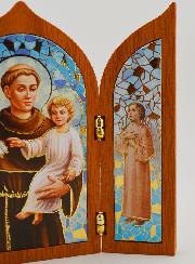 Icona Trittico di Sant'Antonio di Padova in Legno