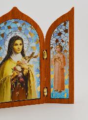 Icona Trittico di Santa Teresa di Lisieux in Legno