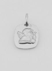 Medaglia Angelo Custode Protettore Argento Puro - 15 mm