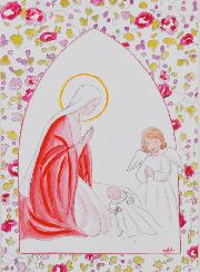TODOKRAFT Poster Angelo Custode Per Bambini - Preghiera In Inglese - Decorazione Cristiana 20x25 Cm (8x10")
