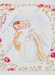 Cartolina di Battesimo - Angelo Custode e Spirito Santo