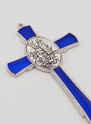 Croce di Lourdes Blu 10cm - Medaglia delle Apparizioni
