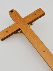 Crocifisso in Legno con Apparizioni di Lourdes - Dorato 16cm