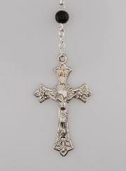 Rosario Girocollo Moda in Perle Nere di Lourdes - 50 cm