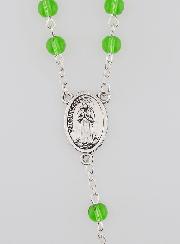 Rosario Girocollo Moda in Perle di Cristallo Verde di Lourdes - 50 cm