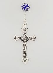 Rosario di Lourdes in Perle di Cristallo Blu - 55 cm