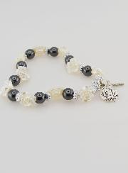 Bracciale Decina del Rosario Perle Nere e Rosa Madreperlate
