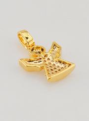 Ciondolo Angelo Custode Placcato Oro e Diamanti Strass - 15mm