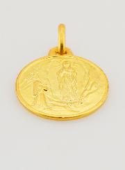 Medaglia di Battesimo Nostra Signora di Lourdes Placcata Oro