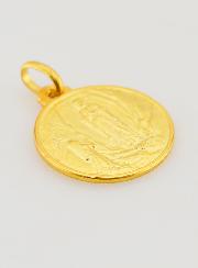 Medaglia di Battesimo Nostra Signora di Lourdes Placcata Oro