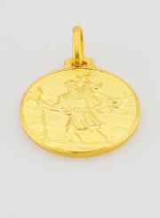 Medaglia di Battesimo San Cristoforo Placcata Oro