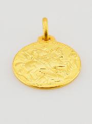 Medaglia di Battesimo San Giorgio Placcata Oro