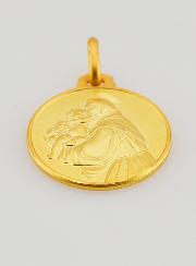 Medaglia di Battesimo Sant'Antonio Placcata Oro
