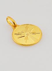 Medaglia di Battesimo Colomba Spirito Santo Placcata Oro