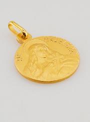 Medaglia di Battesimo Santa Maria Maddalena Placcata Oro