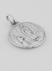 Medaglia di Battesimo Nostra Signora di Lourdes in Argento Massiccio
