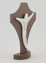 Croce Stilizzata in Ceramica e Legno