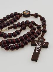 Rosario in Legno Collana su Corda - 40cm
