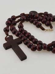 Rosario in Legno Collana su Corda - 40cm