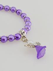 Bracciale Religioso Bambino Angelo Custode - Perle Viola