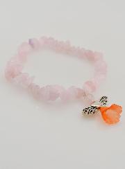 Bracciale Religioso Angelo Custode - Pietra Quarzo Rosa