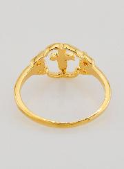 Anello Croce e Fiore Placcato Oro - Misura 58