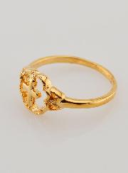 Anello Croce e Fiore Placcato Oro - Misura 56