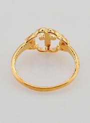 Anello Croce e Fiore Placcato Oro - Misura 56